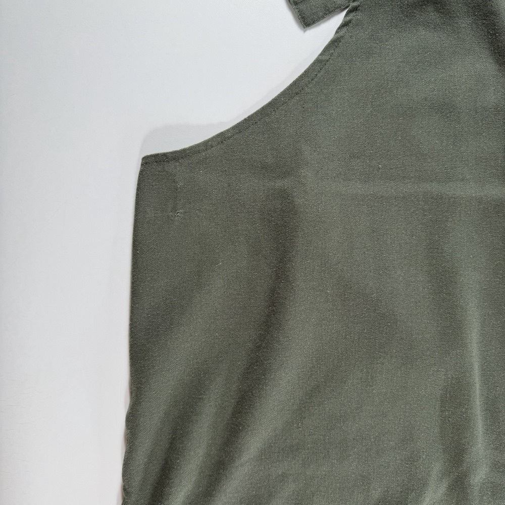 Linen blend lagenlook short overalls romper olive green boho 3XL - Picture 11 of 11
